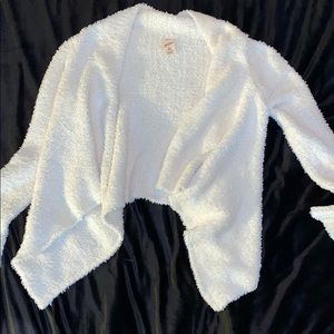 White fuzzy Arizona sweater